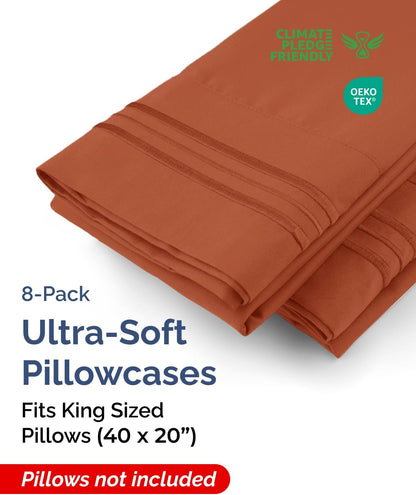 Standard Pillow Cases Set of 10 - Ultra Soft Hotel Quality Pillowcase Covers - Comfy, Cozy & Wrinkle Free - Shrink, Stain and Fade Resistant - Machine Washable Pillow Protectors - 10 Pcs Set - White - Colors A