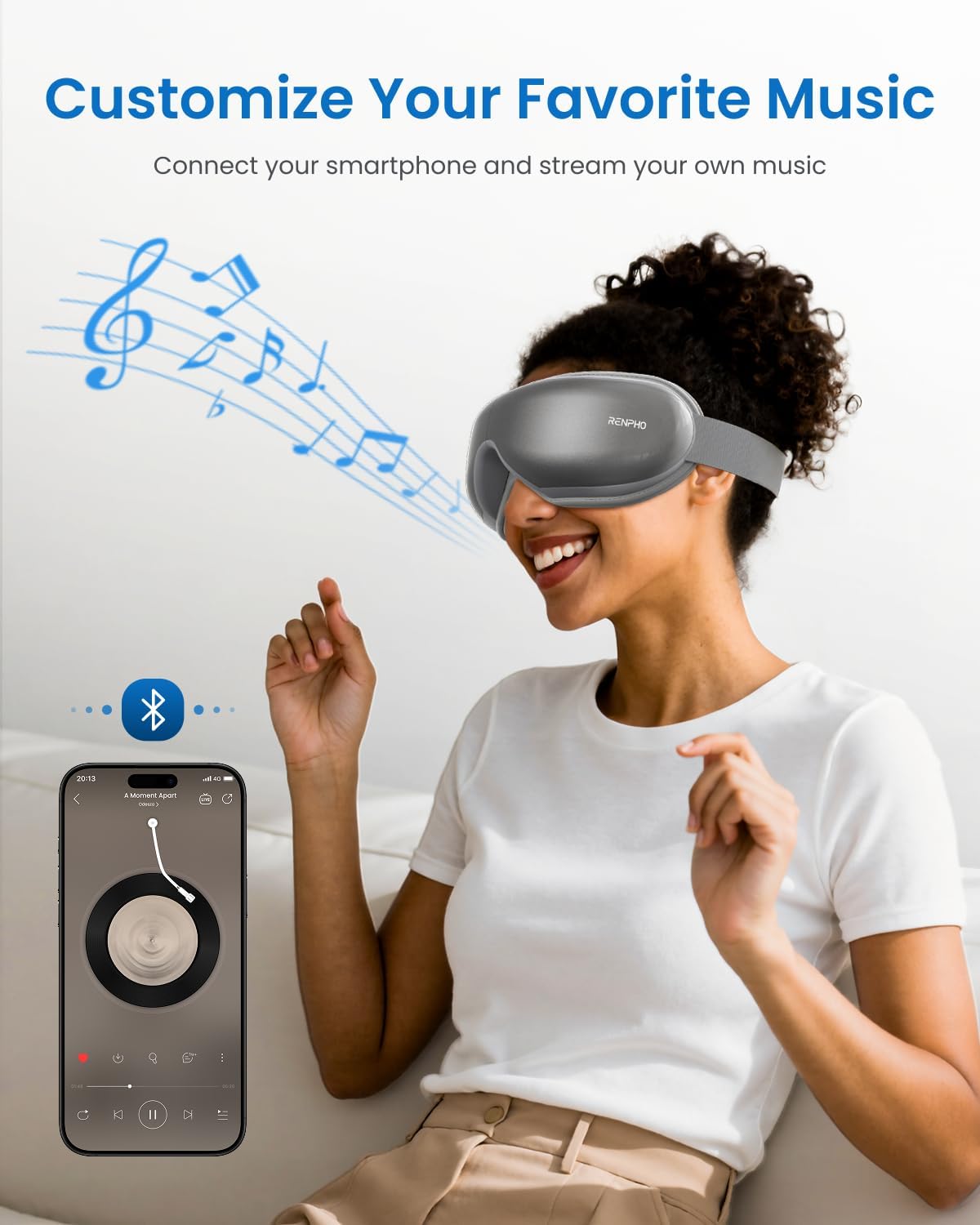 RENPHO Eyeris 1 Eye Massager with Heat, FSA Eligible HSA, Heated Eye Mask for Head Tension, Eye Strain & Screen Fatigue, Birthday Gifts for Men and Women
