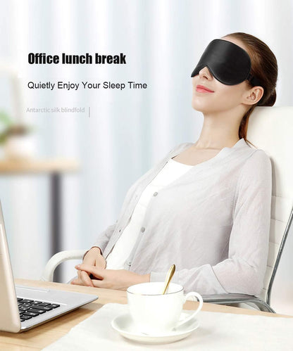Sleep Mask, Silk Eye Mask for Sleeping with Adjustable Strap, Satin Blackout Sleeping Eye Mask for Men&Women, Comfortable Blindfold Eyeshade for Night Sleep(Black)