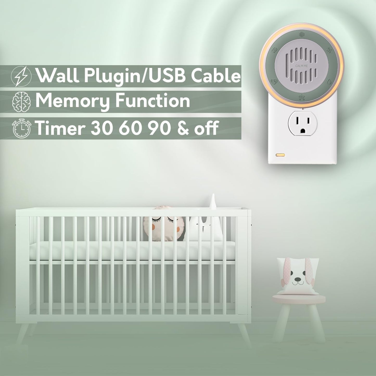 (3 Pack) Calm Me White Noise Machine for Office Privacy & Noise Canceling, Plug in Wall Sound Machine for Therapy Office Used in Hospitals Clinics & Spas, 20 Soothing Natural Sounds, Compact Design.