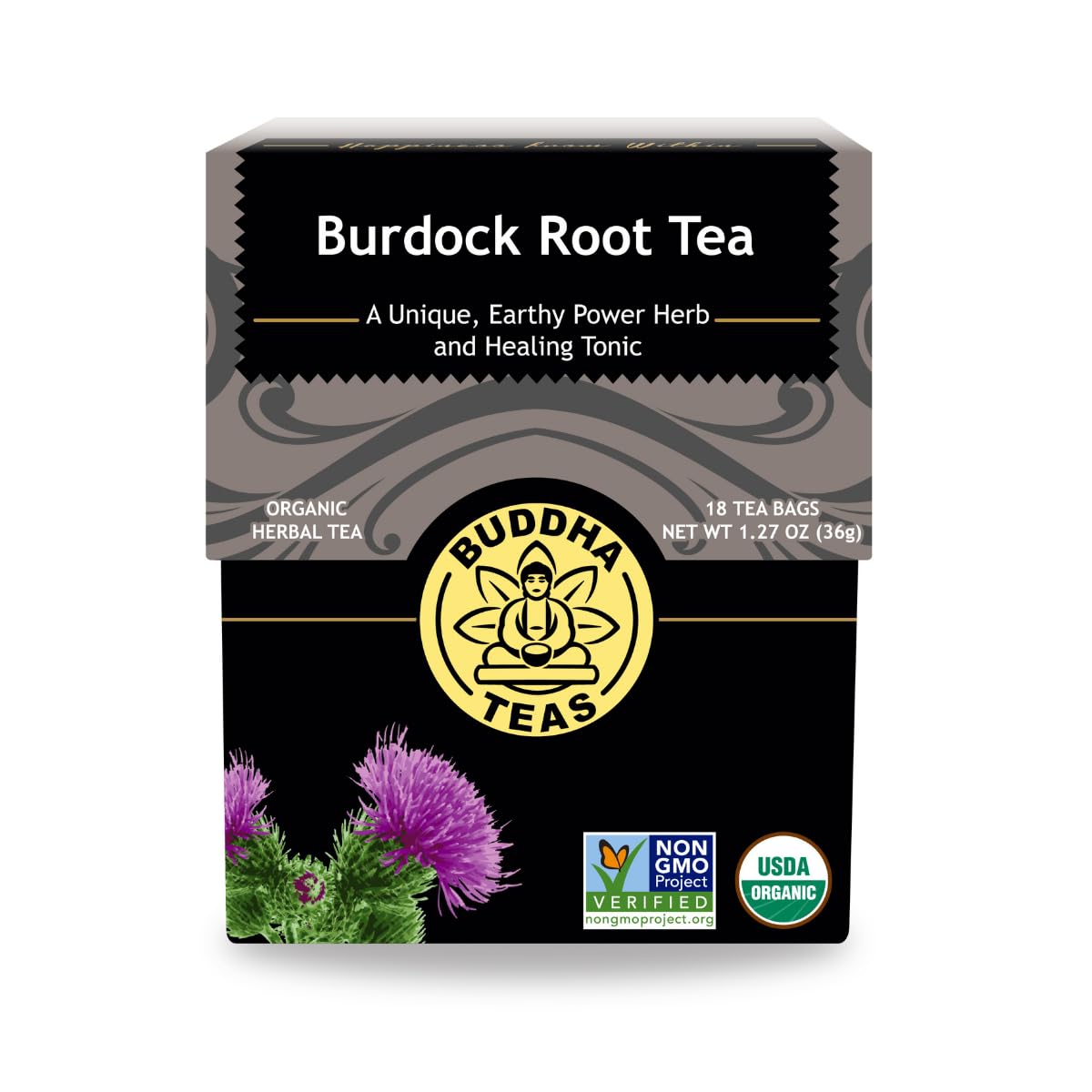 Buddha Teas Organic Burdock Root Tea - Herbal Tea, Caffeine Free
