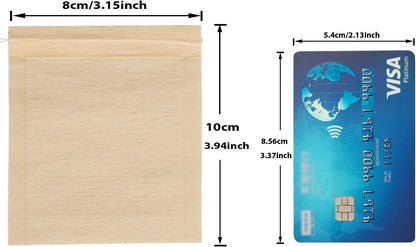 Eketirry 100pcs Tea Filter Bags for Loose Tea, Empty Tea Bags, Natural Wood Pulp Paper Material, Disposable Unbleached Tea Filter Bags with Drawstring for Loose Tea (White, 3.15 x3.94 inch)
