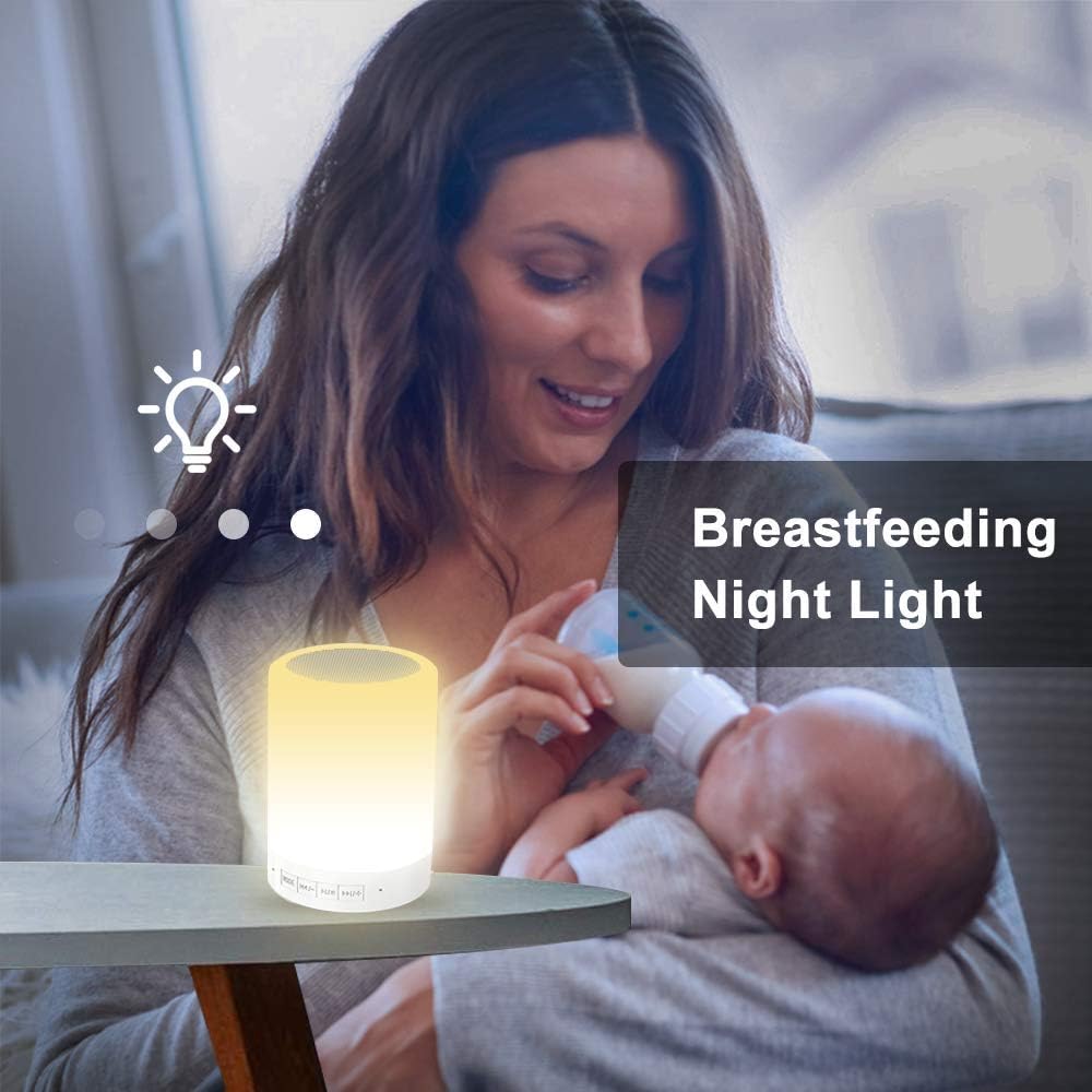 Night Light with Bluetooth Speaker, Touch Lamp Rechargeable Relaxing Cool