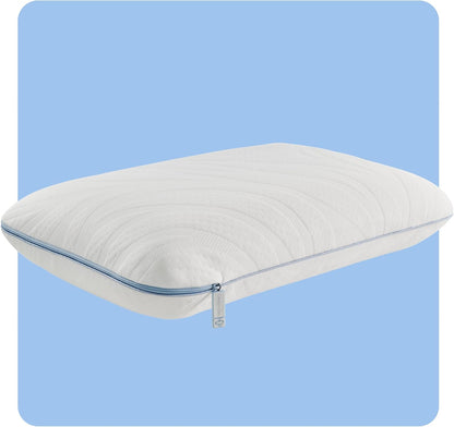 Sealy Dreamlife Queen Size Memory Foam Cooling Pillow with Surface Guard Technology, Removable Machine-Washable Cover, 1 Year Limited Warranty, White (2 Pack)