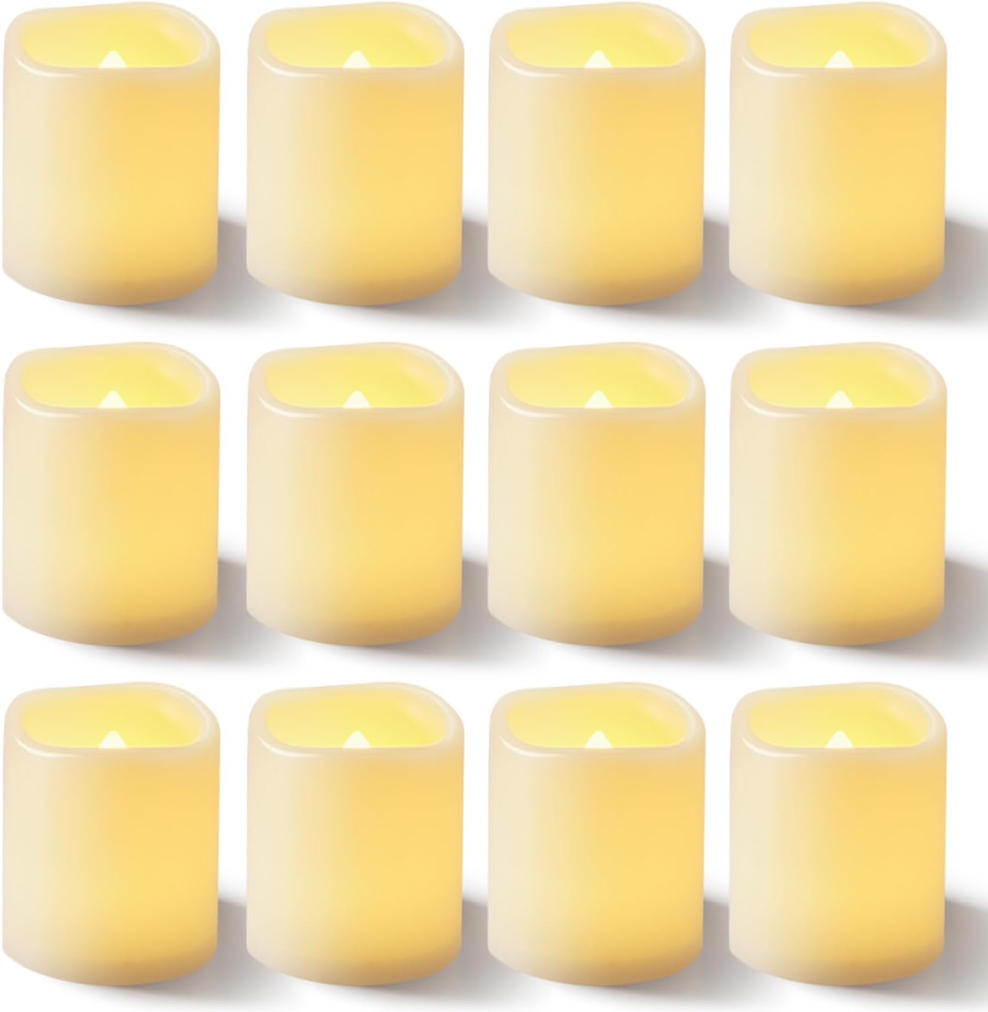 Homemory 24Pack Flickering Flameless Votive Candles for Wedding Decoration, 200+Hour Warm White Battery Operated LED Tealight, Electric Fake Candles for Party, Receptions, Halloween, Christmas