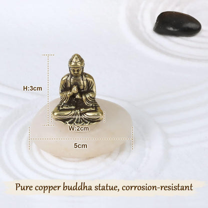Mini Zen Garden for Desk Bodhi Tree and Buddha | Desktop Sand Tray Japanese Zen Garden Kit for Therapy Office Decor, Home Decor, Meditation Gifts