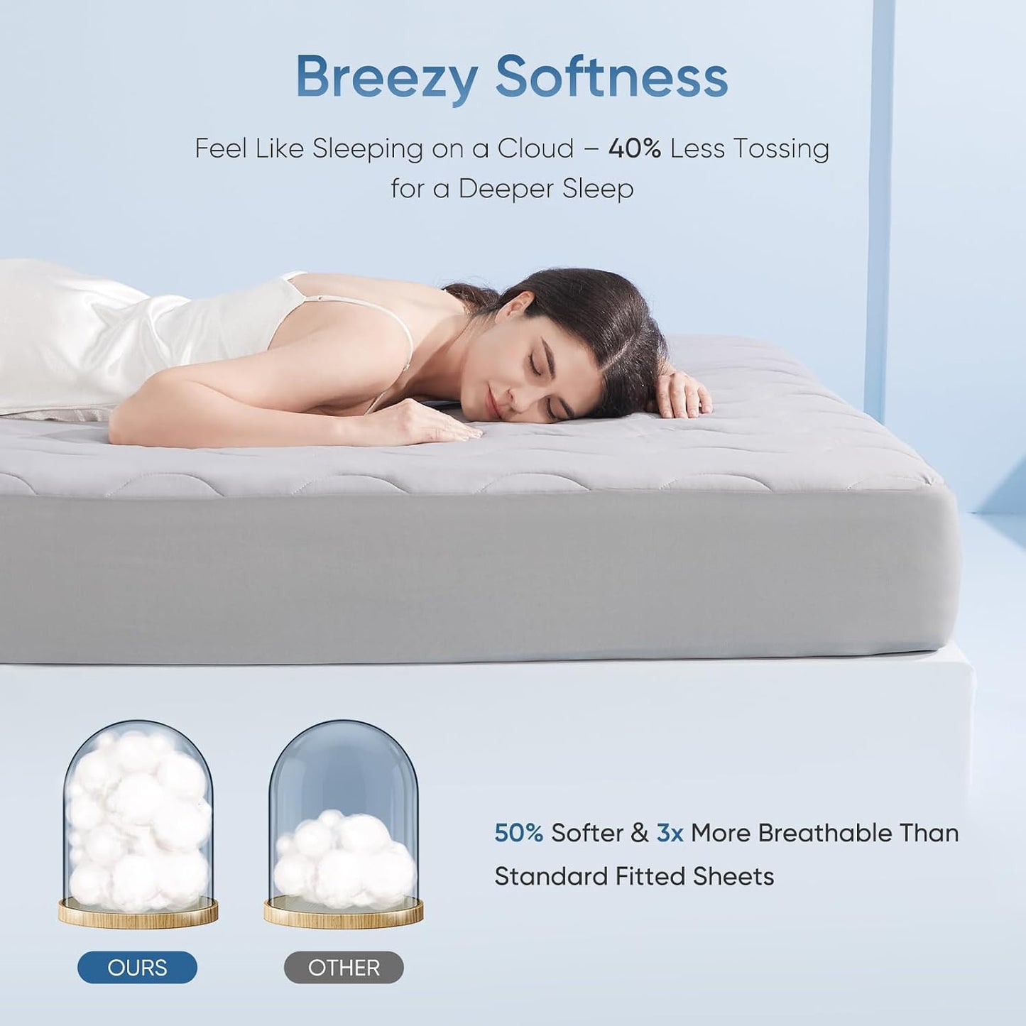 Elegear Cooling Mattress Pad King, Upgraded Arc-Chill® 3.0 + PCM Cooling, Stay Cool All Night, Breathable & Soft, Deep Pocket 18", Washable Mattress Protector for Hot Sleepers, Gray