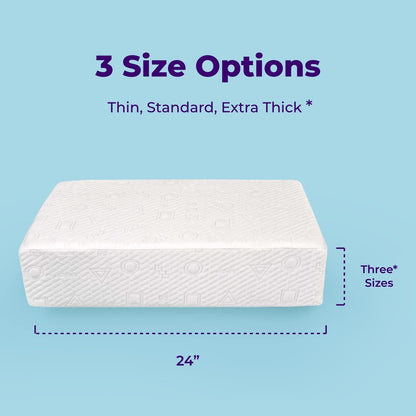 Pillow Cube Ice Cube - 5" Cube Pillows for Side Sleepers, Cooling Memory Foam Pillows for Neck and Shoulder Pain - King, Queen, Twin 24"x12"x5"
