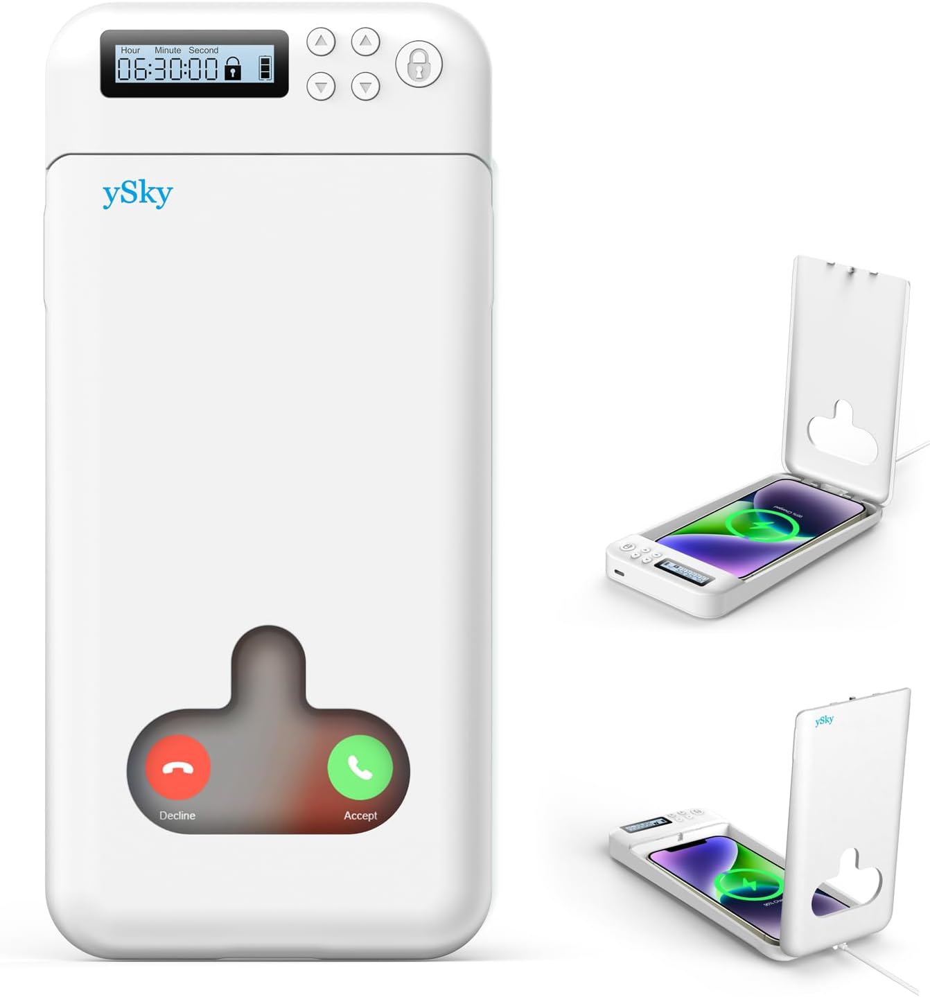 ySky Timed Lock Box, Portable Phone Locker with Self-Control Timer for iPhone, Android, Helping Kids, Students, Adults Focus Back, Mobile Phone Addiction Control (Green)