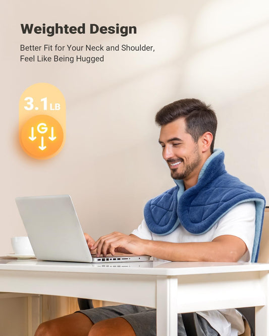 iDOO Heating Pad for Neck and Shoulders and Back for Pain Relief, Fathers Day Dad Gifts for Men, FSA Eligible Items & HSA Store, Large 24"x33" Weighted Electric Heat Pads for Back Gray