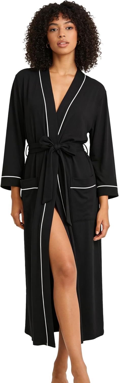 HEARTNICE Womens Cotton Robe, Soft Lightweight Long Knit Bathrobe