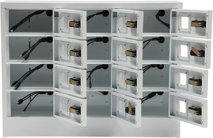 12 Slots Cellphone Locker, 12-Compartment Cellphone Charging Station with Combination Lock, 3 in 1 Charging Ports Phones Storage Pocket, Steel Plate Ipad Mini Storage Cabinet for Classroom Office
