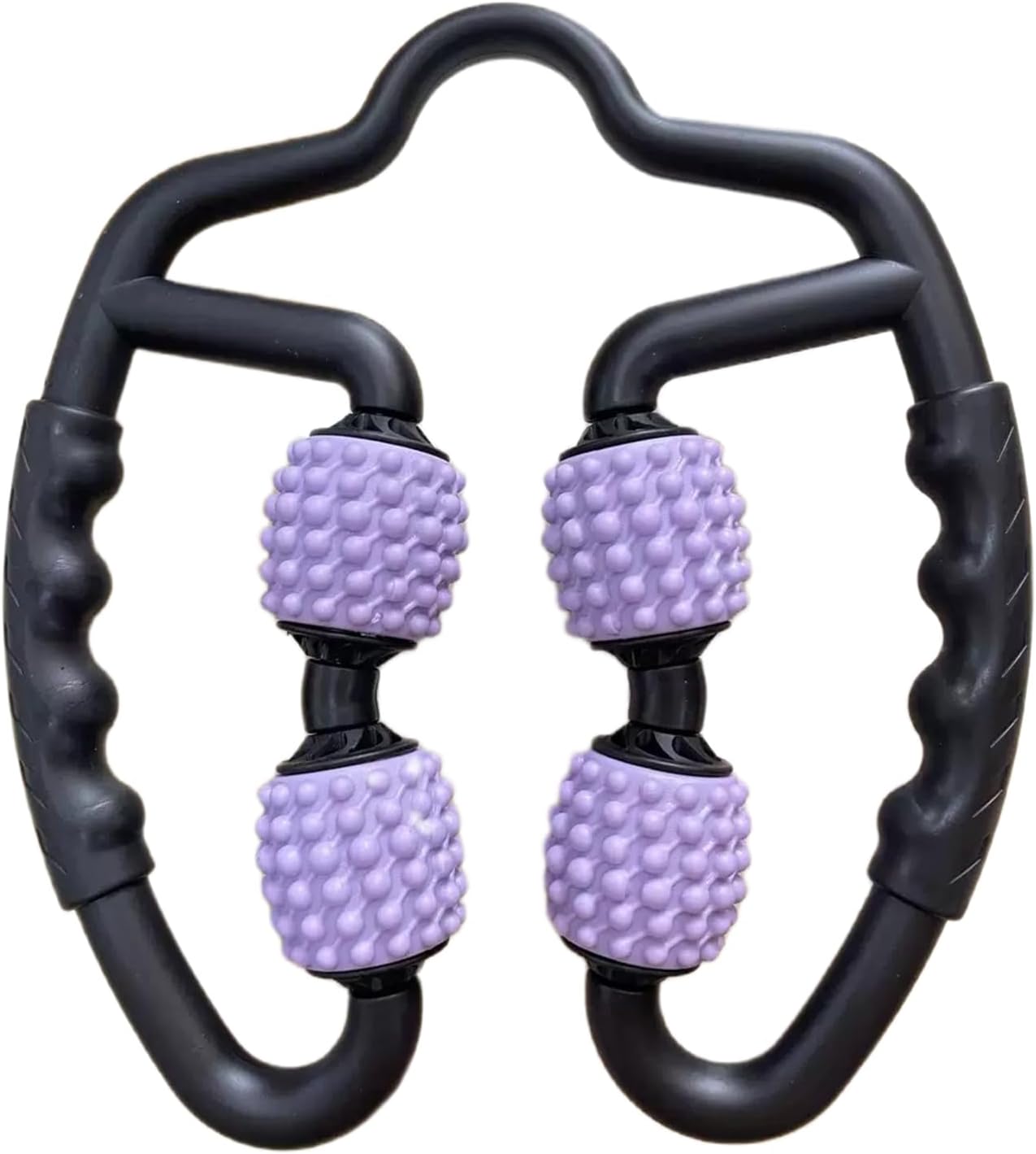 4 Wheels Foam Roller Muscle Massager for Leg Neck Hand Arm,Trigger Point Muscle Relax Massager Indoor Sports Yoga Bodybuilding Equipment (Black)