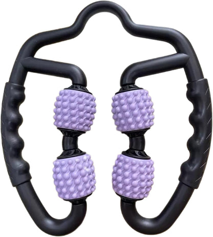 4 Wheels Foam Roller Muscle Massager for Leg Neck Hand Arm,Trigger Point Muscle Relax Massager Indoor Sports Yoga Bodybuilding Equipment (Black)