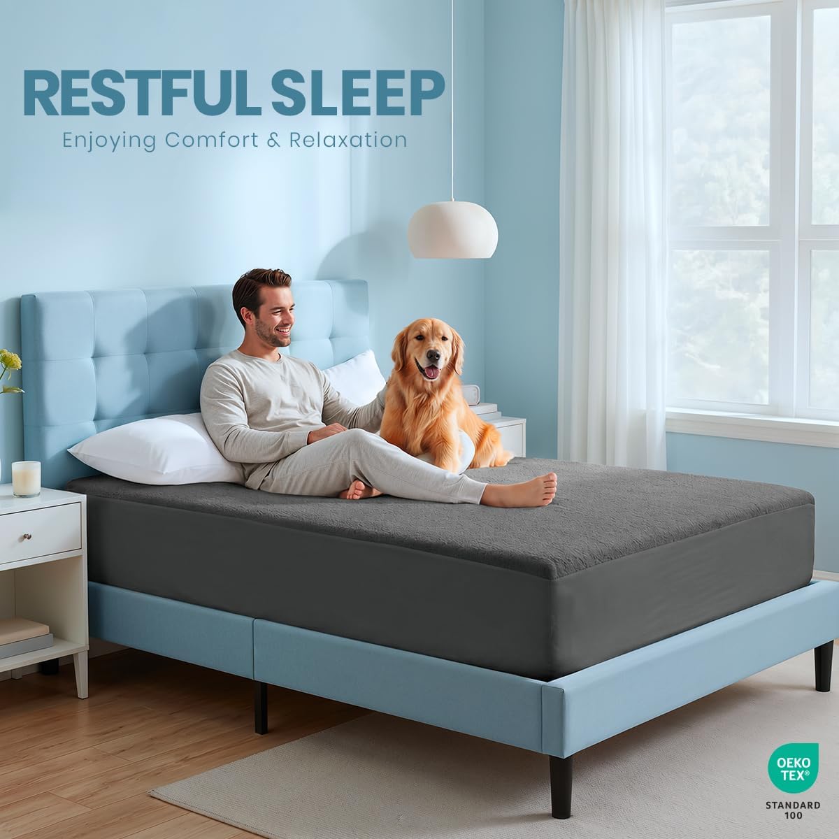 Queen Size Mattress Protector Waterproof, Premium 200 GSM Terry Mattress Cover, Soft & Breathable Bed Cover, Fitted Sheet Style Stretchable Deep Pockets 17" by Utopia Bedding (White)