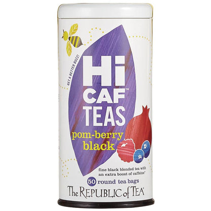 The Republic of Tea HiCAF Pom Berry Black Tea, High Caffeine, 50 Count