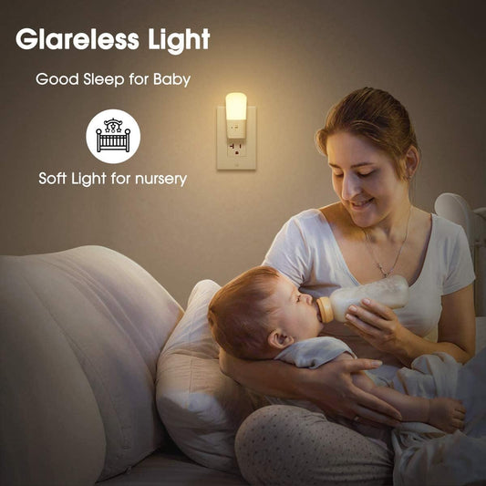 LOHAS-LED Amber Night Light, Dimmable Plug in Night Light with Light Sensor, Yellow Kids Nightlights, 5-80LM Sleep Light for Nursery, Bedroom, Bathroom, Hallway, Stairway, 2Pack