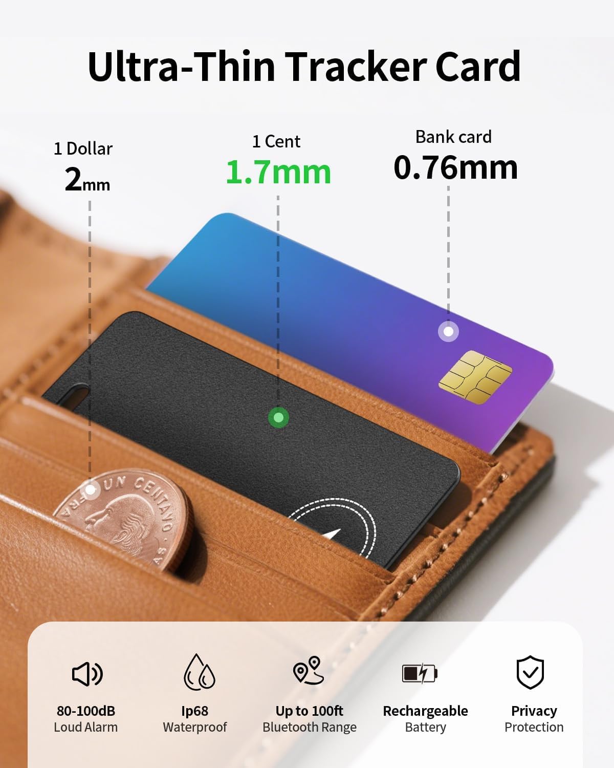 Wallet Tracker Card for Apple Find My (iOS Only)