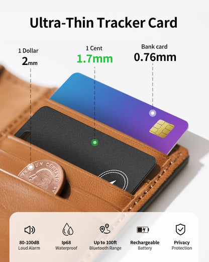 Wallet Tracker Card for Apple Find My (iOS Only)