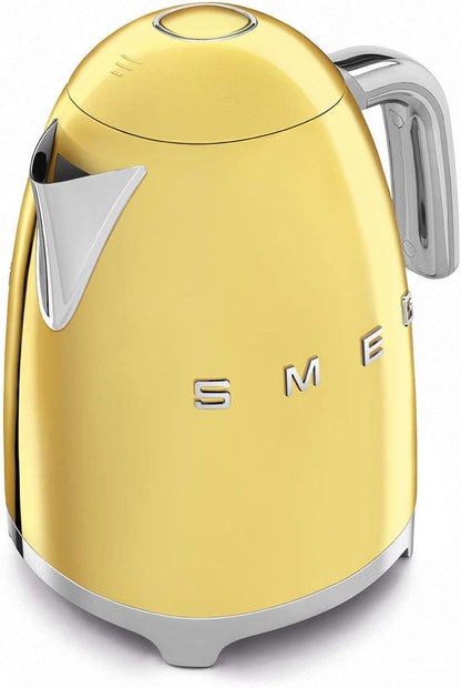 SMEG KLF03 Electric Kettle 1.7L (7 Cup), Retro Hot Water Boiler for Tea & Coffee, Fast Boiling, Auto Shut-Off, Soft Open Lid, 360° Swivel Base Countertop Kettle – Matte Champagne