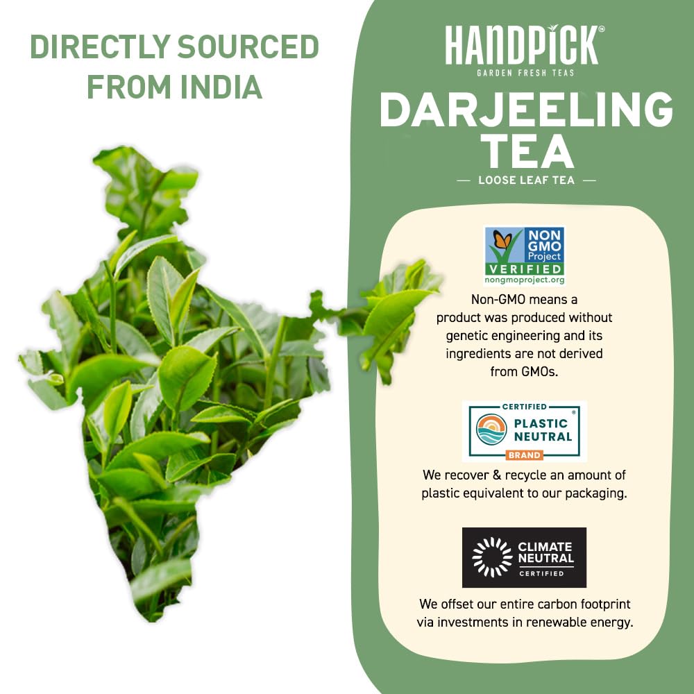 HANDPICK Lemon Balm Tea Bags – 100 Count | 100% Pure & Naturally Dried | Caffeine-Free Herbal Tea with Citrus Flavor & Aroma | Premium Lemon Balm Leaf