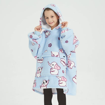 KFUBUO Wearable Blanket Hoodie for Adults Sherpa All Patterns Cat Oversized Sweatshirt Blanket with Pockets for Women