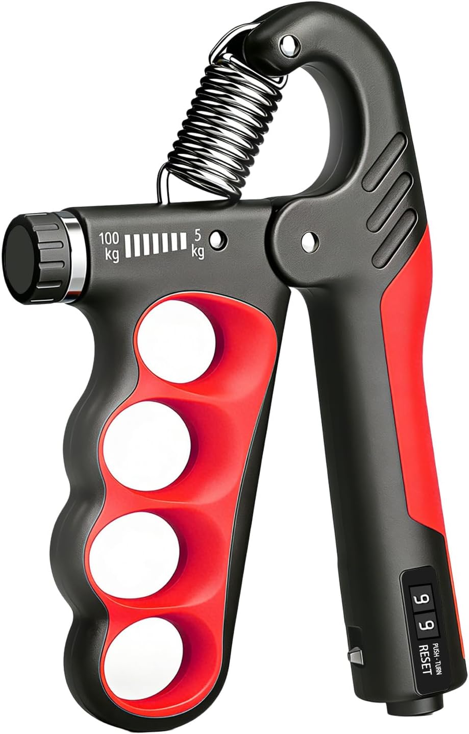 Hand Gripper Strengthener, 11-220LBs Adjustable Resistance Grip Strength Trainer with Counter, Forearm Exerciser for Injury Recovery and Muscle Building