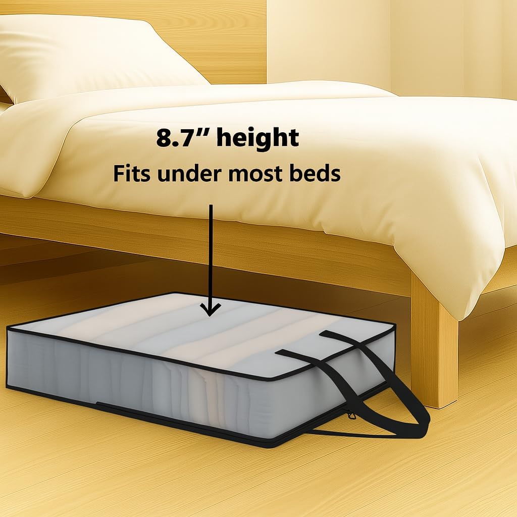 GONGKANGYUAN 2 Pack Clear Storage Bags with Zipper and Handles – Blanket Bags for Closet Storage, Moving & College Packing – Underbed Organizer for Clothes, Pillows, Bedding, Christmas Wreaths