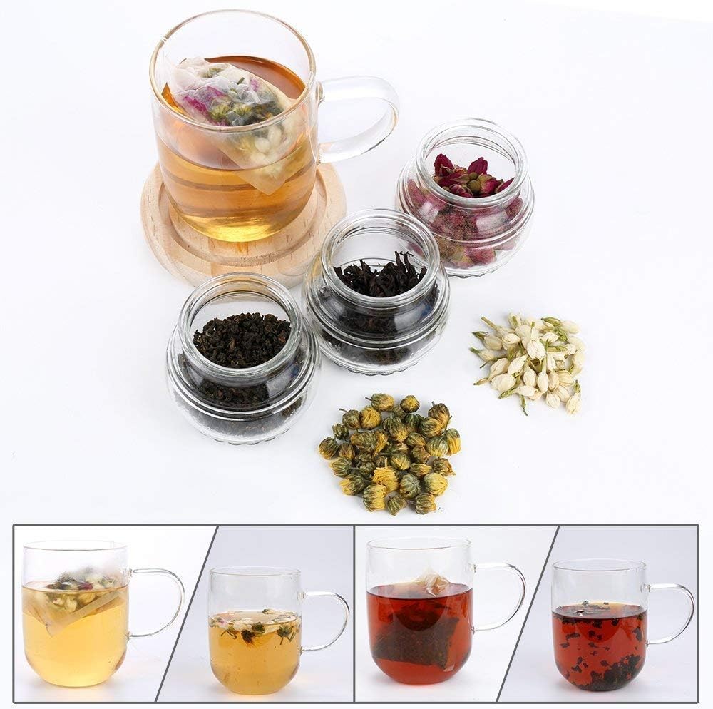 TamBee 100 Pack Disposable Tea Filter Bags Tea infusers 4" x 6" Empty Muslin Drawstring Seal Filter Tea Bags Drawstring Herb Loose Tea bag for Brew Tea Cold Brew Coffee（4" x 6" /10 x 15cm）