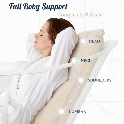 Luxury Bathtub Pillow, Skin-Friendly Cushion, Support Back, Neck & Head, Non-Slip, Adjustable Thickness Fits All Tub, Washable & Quick-Drying - Gift for Christmas Birthday Mother’s Day