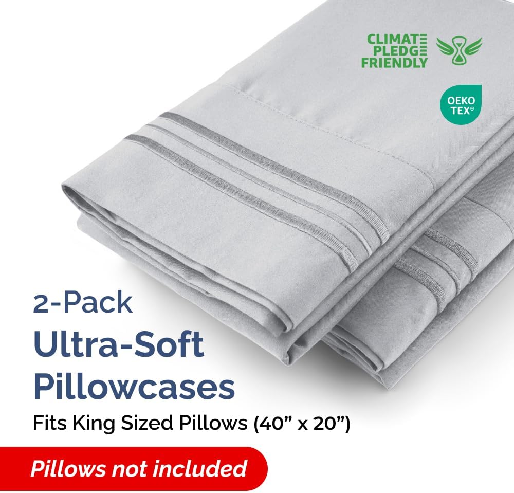 Standard Pillow Cases Set of 10 - Ultra Soft Hotel Quality Pillowcase Covers - Comfy, Cozy & Wrinkle Free - Shrink, Stain and Fade Resistant - Machine Washable Pillow Protectors - 10 Pcs Set - White - Colors A