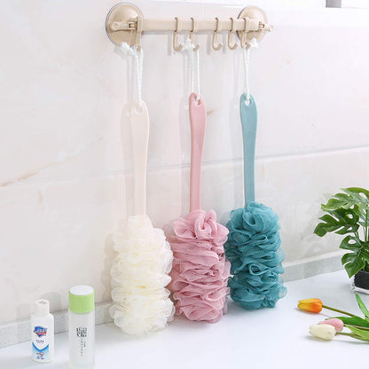 Back Scrubber for Shower, Loofah Long Handle Bath Body Brush, Soft Nylon Mesh Sponge On a Stick for Shower Men Women Kids Elderly, Exfoliating Scrub Cleaning Luffa for All Kinds of Skin(Blue)