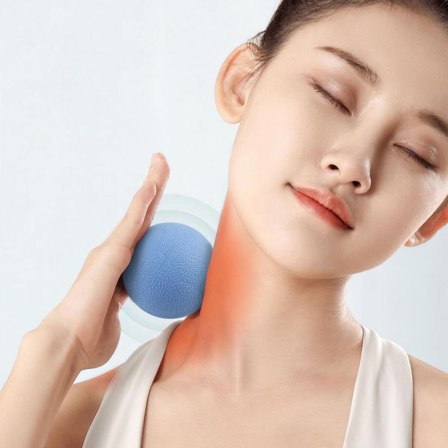 WOVTE Massage Lacrosse Ball for Sore Muscles, Shoulders, Neck, Back, Foot, Body, Deep Tissue, Trigger Point, Muscle Knots, Yoga and Myofascial Release (Blue)