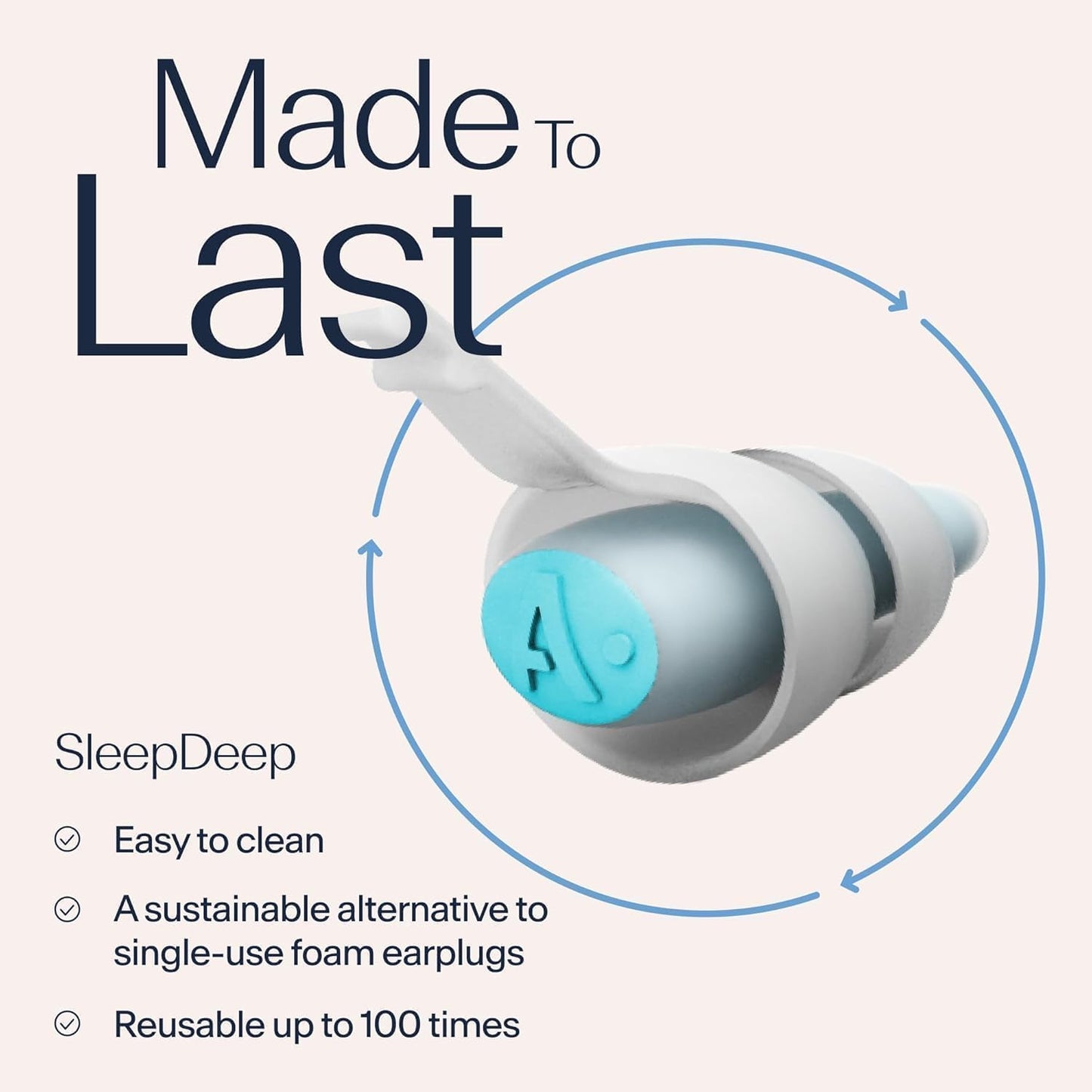Alpine SleepDeep Earplugs for Sleeping – Side Sleepers & Snoring – Ultra-Soft Noise Reducing Earplugs – 27dB SNR – Hypoallergenic, Silicone-Free – 2 Pairs (S + L)