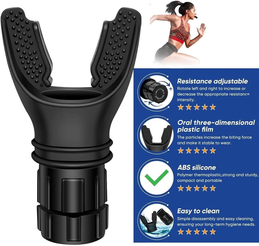 Breathing Control Trainer for Deep & Slow Breaths | Adjustable Resistance Device for Focus, Relaxation & Daily Breath Practice | Compact Silicone Breathwork Tool