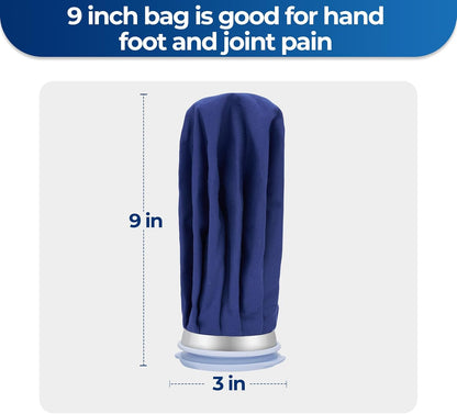 Ice Bags for Injuries Reusable: Ohuhu 3 Packs Ice Cold Packs with Wrap Ice Bag Hot Water Hot & Cold Therapy Pain Relief for Knee Leg Injury No-Leak Waterproof Ice Bags 3 Sizes 6"/9"/11", Blue