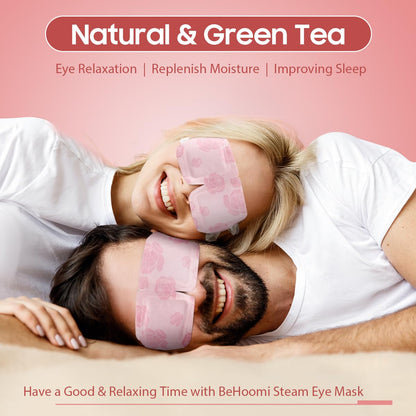 BeHoomi Steam Eye Mask, 10Packs Heated Eye Mask, Self Heating Disposable SPA Warm Compress for Eyes Sleep Mask, Travel Essentials & Relaxation Gifts for Women (Unscented)