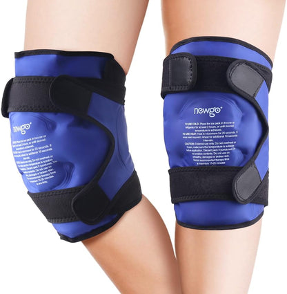 NEWGO Knee Ice Pack Wrap, Ice Pack for Knees Cold Compression Therapy for Knee Replacement Surgery, Arthritis Pain, ACL, Swelling, Sports Injuries (21.7" x 9.8") - Blue