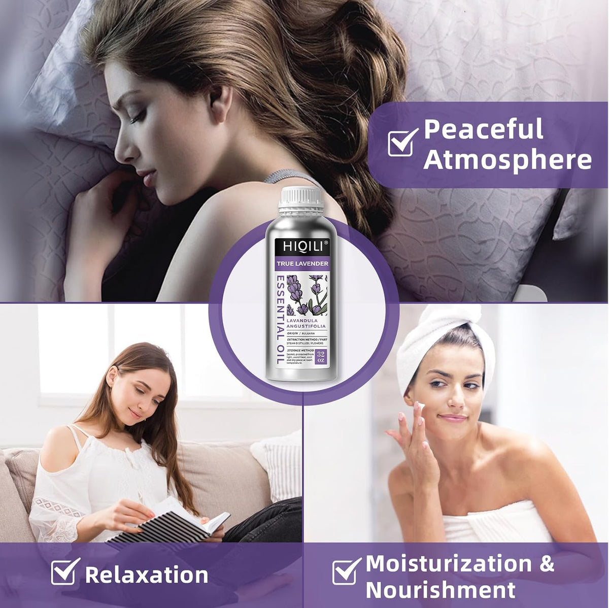 HIQILI Lavender Essential Oil for Diffuser, Aromatherapy & Air Freshening