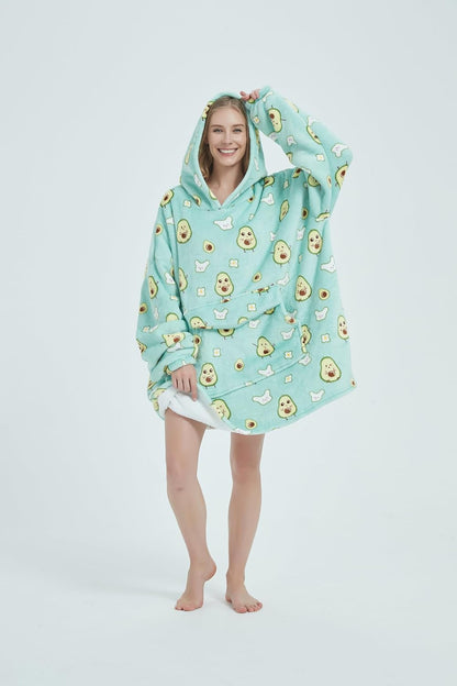 Fiosnow Sun and Moon Blanket Hoodies for Women and Men Adult Oversize Wearable Blanket Hoodies for Soft and Warm