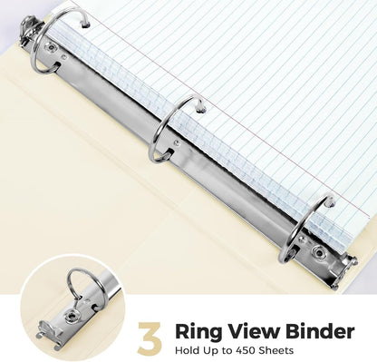 SKYDUE 1 Inch 3 Ring Binder with 8 Tab Dividers & 24 Labels, Pastel Binder Organizer for Letter Size Paper, Aesthetic School Binder for Notes, Documents, Office & Home Organization, Purple
