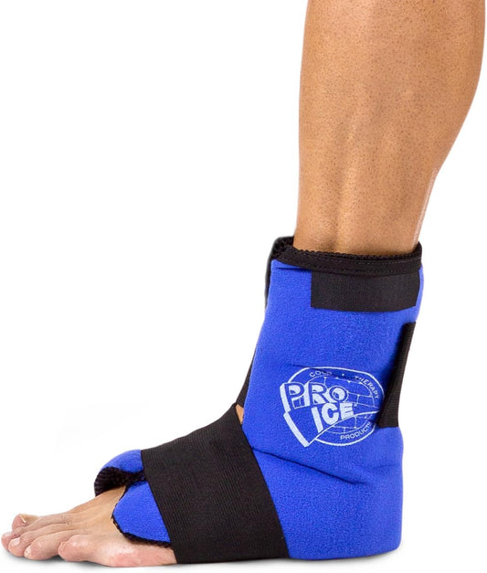 Pro Ice Ankle & Foot Ice Therapy Wrap - Ankle Ice Pack Wrap for Sprained Ankles, Plantar Fasciitis, Achilles Tendonitis, and Swelling Feet - Reusable Ice Packs for Injuries Included - PI 500