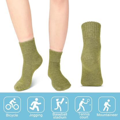 Eurzom 10 Pairs Socks Womens Crew Elastic Ankle Length Cotton Socks Aesthetic Cute Lightweight Low Cut Gifts for Women - Colors A