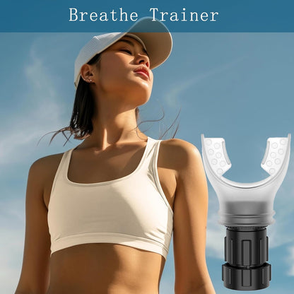 Breathing Trainer, Adjustable Exercise Device, Variable Settings - Adjustable to Different Fitness Needs, for Oral and Muscular Exercise(White)