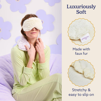 warmies Microwavable Eye Mask for Warmth & Comfort - Heat & Cooling Eye Compress for Dryness Relief - Weighted & Heated Lavender Sleep Mask for Calming Relaxation - Curly Sage