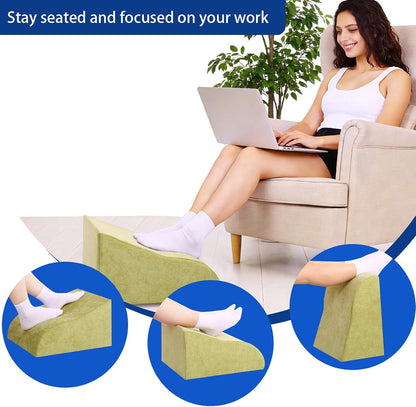 Foot Rest for Under Desk at Work, Ergonomic Under Desk Footrest with Washable Cover for Office, Home & Gaming Leg Elevation Pillow Black