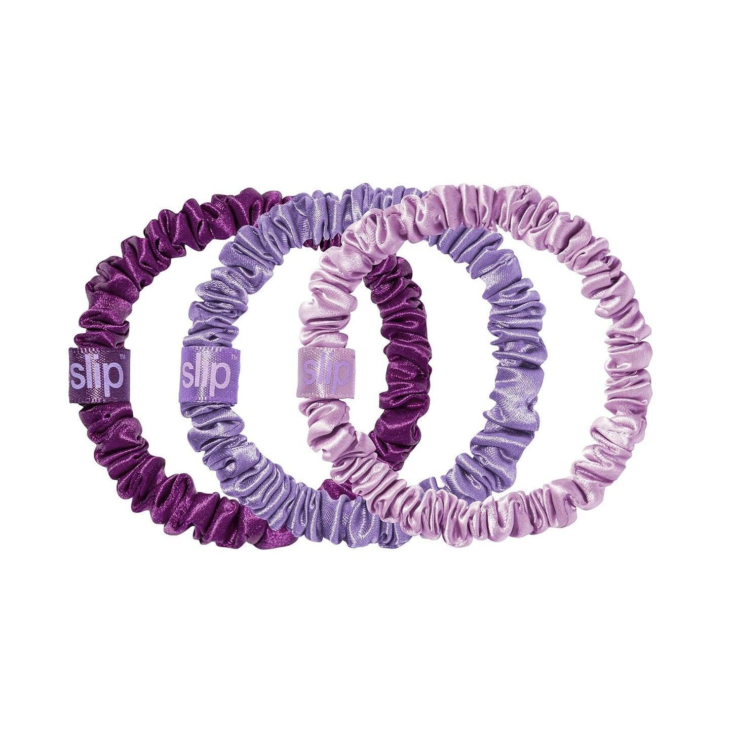 SLIP Amazon Exclusive Skinny Scrunchies: Anti-Crease, Anti-Breakage Slipsilk™ Design Protects Delicate Hair | Includes 3 Pure Silk Scrunchies, Basics