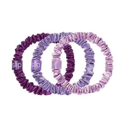 SLIP Amazon Exclusive Skinny Scrunchies: Anti-Crease, Anti-Breakage Slipsilk™ Design Protects Delicate Hair | Includes 3 Pure Silk Scrunchies, Basics