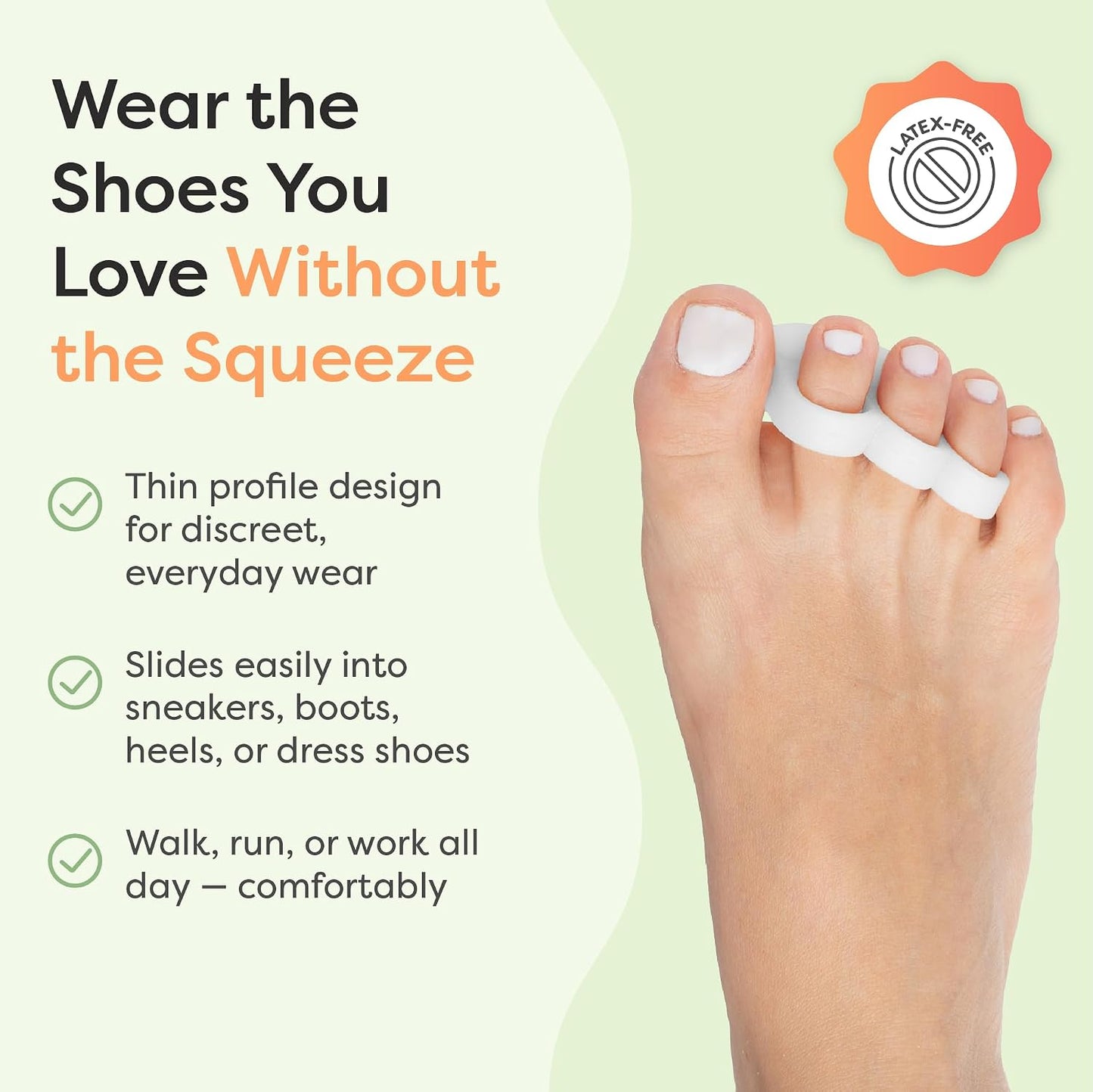 ZenToes Hammer Toe Corrector for Women & Men | Triple Loop Gel Toe Spacers & Separators | Realign Bent, Crooked, Curled, Claw, Hammertoes | Firm Support for Straightening | 4 Pack, Clear