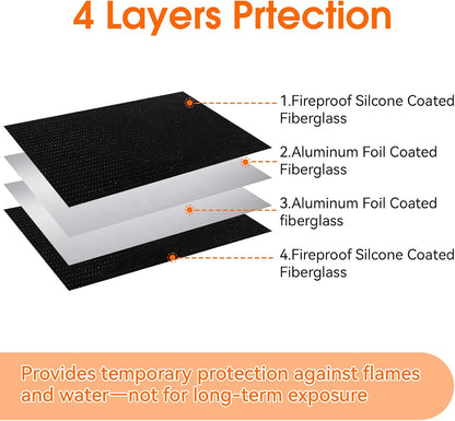 Fireproof Document Money Bag, Waterproof Zipper Pouch (10"x13.5")